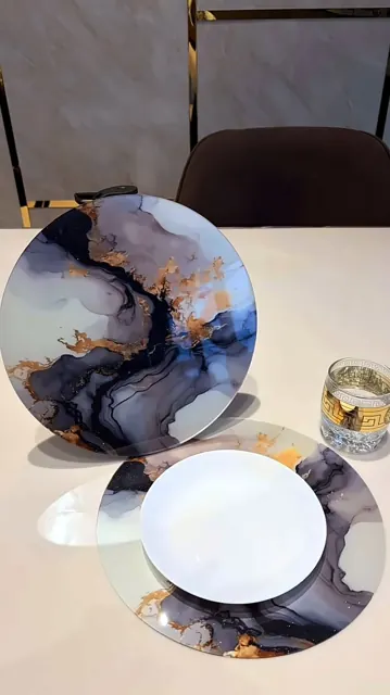 Ink Marble Round Mats, photo 2